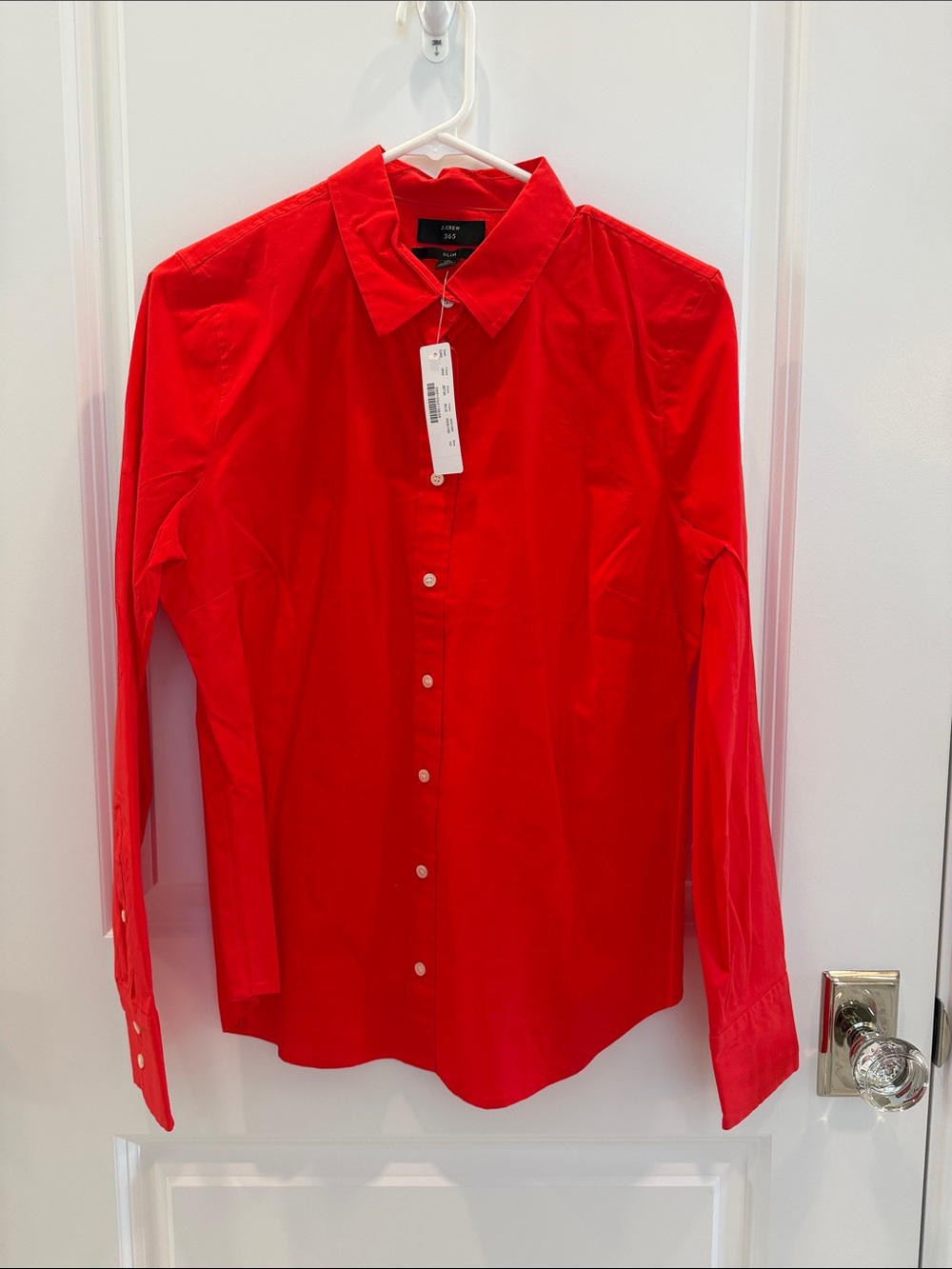 J. Crew Red Button-Up Long-Sleeve Dress Shirt